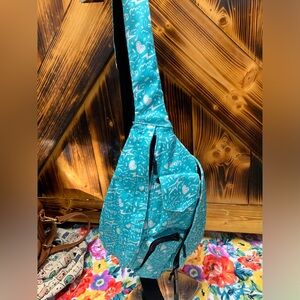 Teal Sling Bag with Pattern